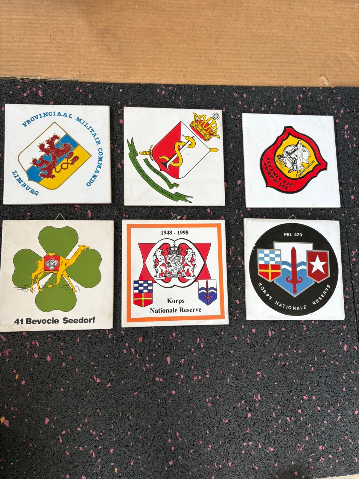 6 Nederlandse Militaire Wandtegels Landmacht Natres Seedorf, Verzamelen, Verzenden, Landmacht, Nederland