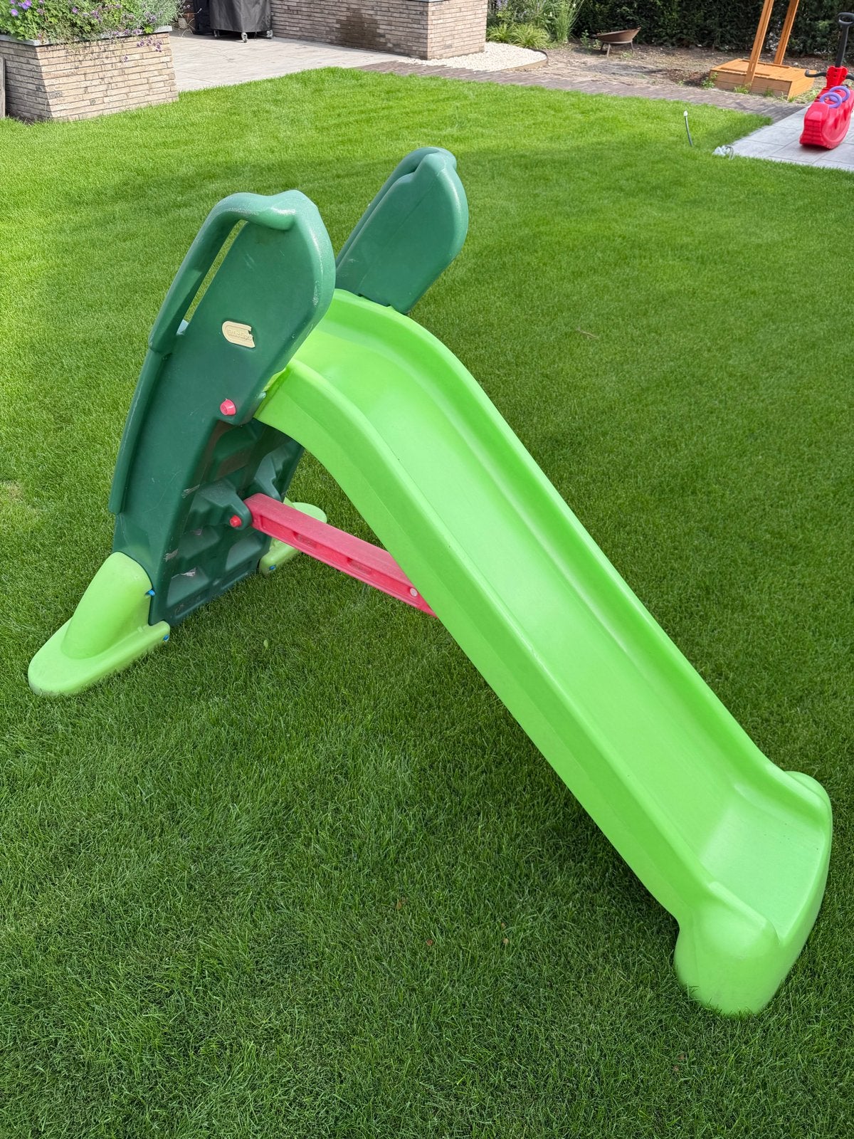 Groene kinder glijbaan, Ophalen, Gebruikt, Glijbaan