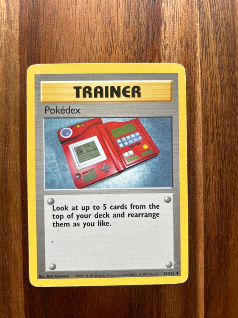 Pokémon Pokedex Trainer Kaart 87/102 Base Set, Hobby en Vrije tijd, Ophalen of Verzenden, Zo goed als nieuw, Losse kaart