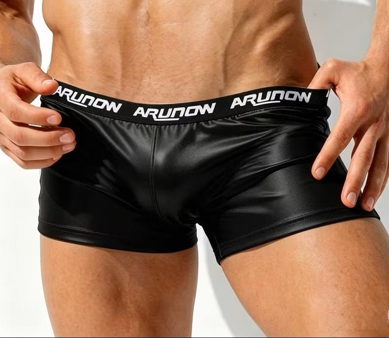 Heren leatherlook boxer    (014), Kleding | Heren, Ondergoed, Ophalen of Verzenden, Zwart, Boxer