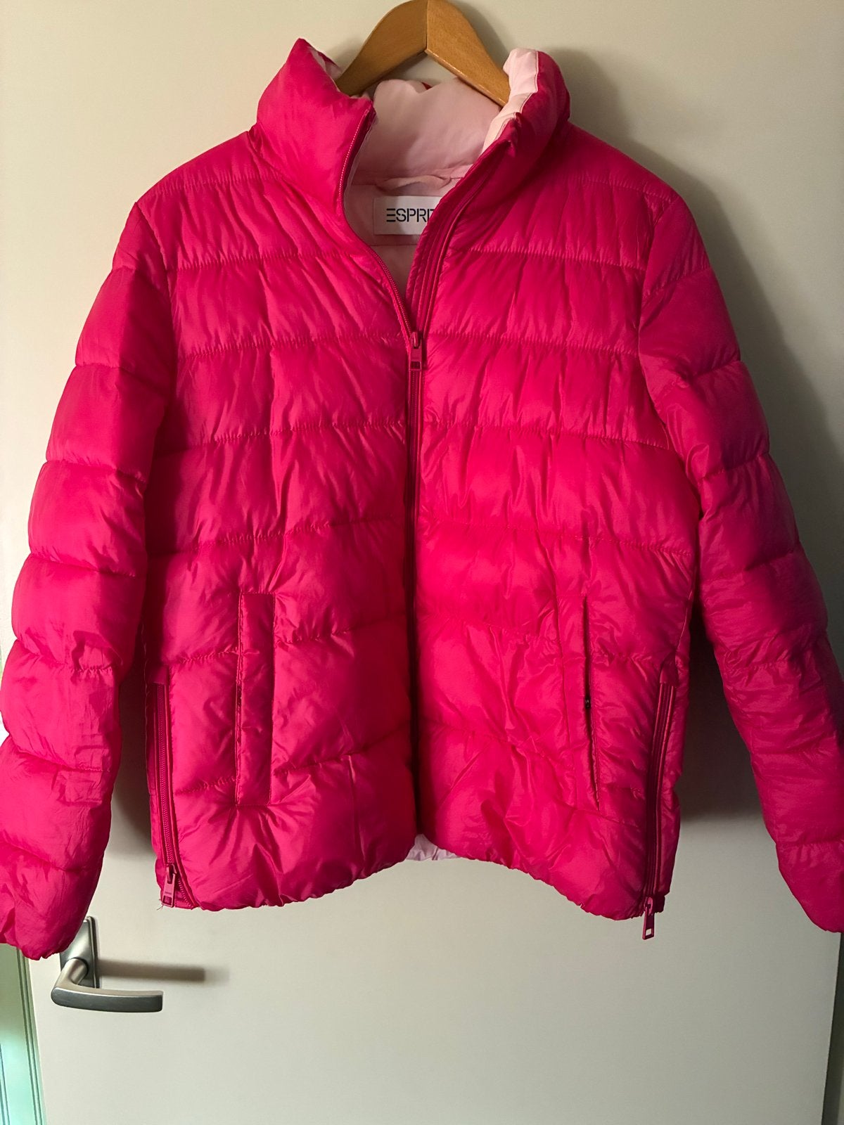Esprit jas maat L - Felroze pufferjack, Ophalen of Verzenden, Gedragen, Maat 42/44 (L), Roze