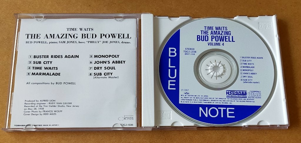 Bud Powell - Time Waits The Amazing Vol 4 CD Rudy van Gelder, Ophalen of Verzenden, Zo goed als nieuw, Jazz