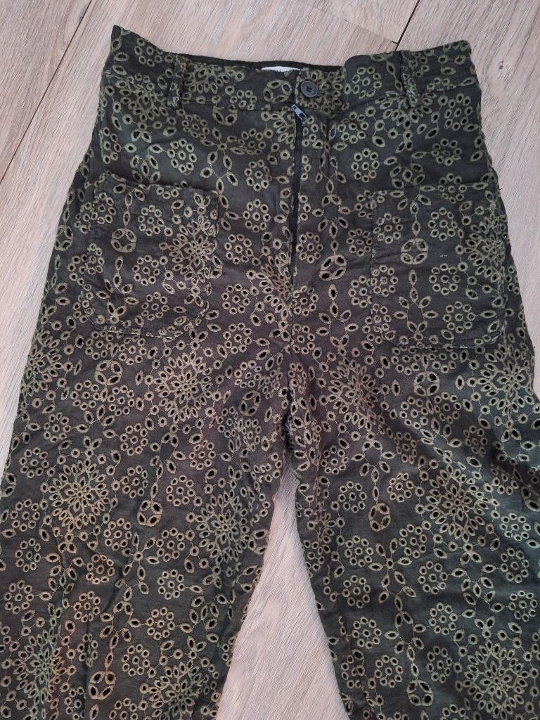 Donkergroene broek van Zara mt. 36, Zara, Ophalen of Verzenden, Zo goed als nieuw, Driekwart