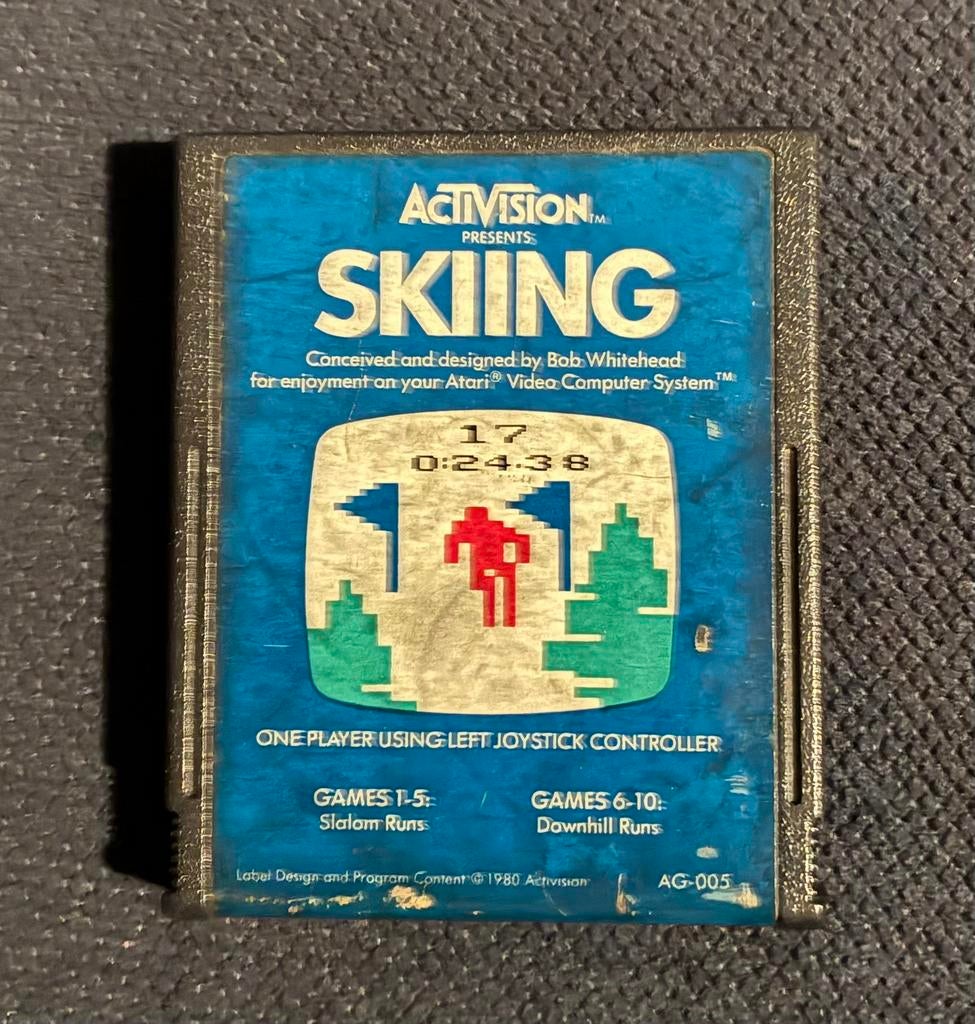 Atari 2600 - Skiing, Spelcomputers en Games, Spelcomputers | Atari, Gebruikt, Atari 2600, Zonder controller, Met games, Verzenden