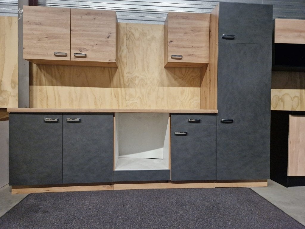 keuken 270 cm grijs bruin nieuw beste deal beste prijs nieuw, Overige materialen, Nieuw, Enkelwandige keuken, Ophalen of Verzenden