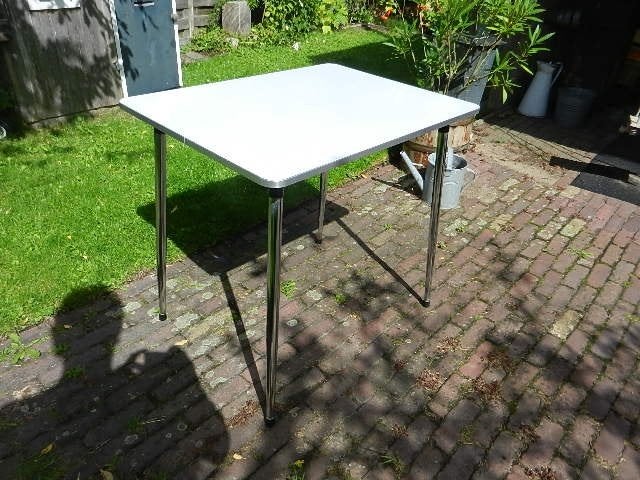 Vintage Brabantia Jaren '70 formica tafel, Huis en Inrichting, Ophalen, Gebruikt, 50 tot 100 cm, Vintage