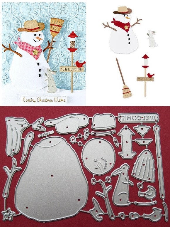 Snijmal; Country Snowman, Hobby en Vrije tijd, Ophalen of Verzenden, Nieuw, Kerst, Pons of Mal