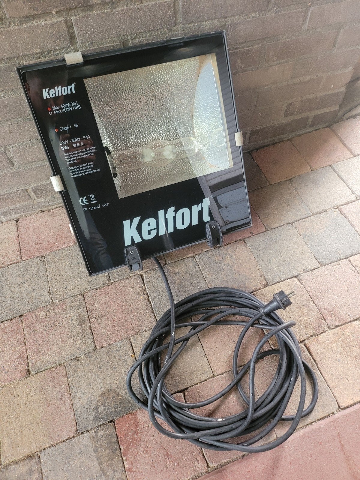 Kelfort Gasontladingslamp / Terreinstraler 400W HQIT, Gebruikt, Staal, Overige typen, Ophalen of Verzenden