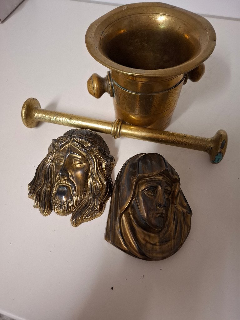 Koperen vijzel en kopjes, Ophalen of Verzenden, Koper