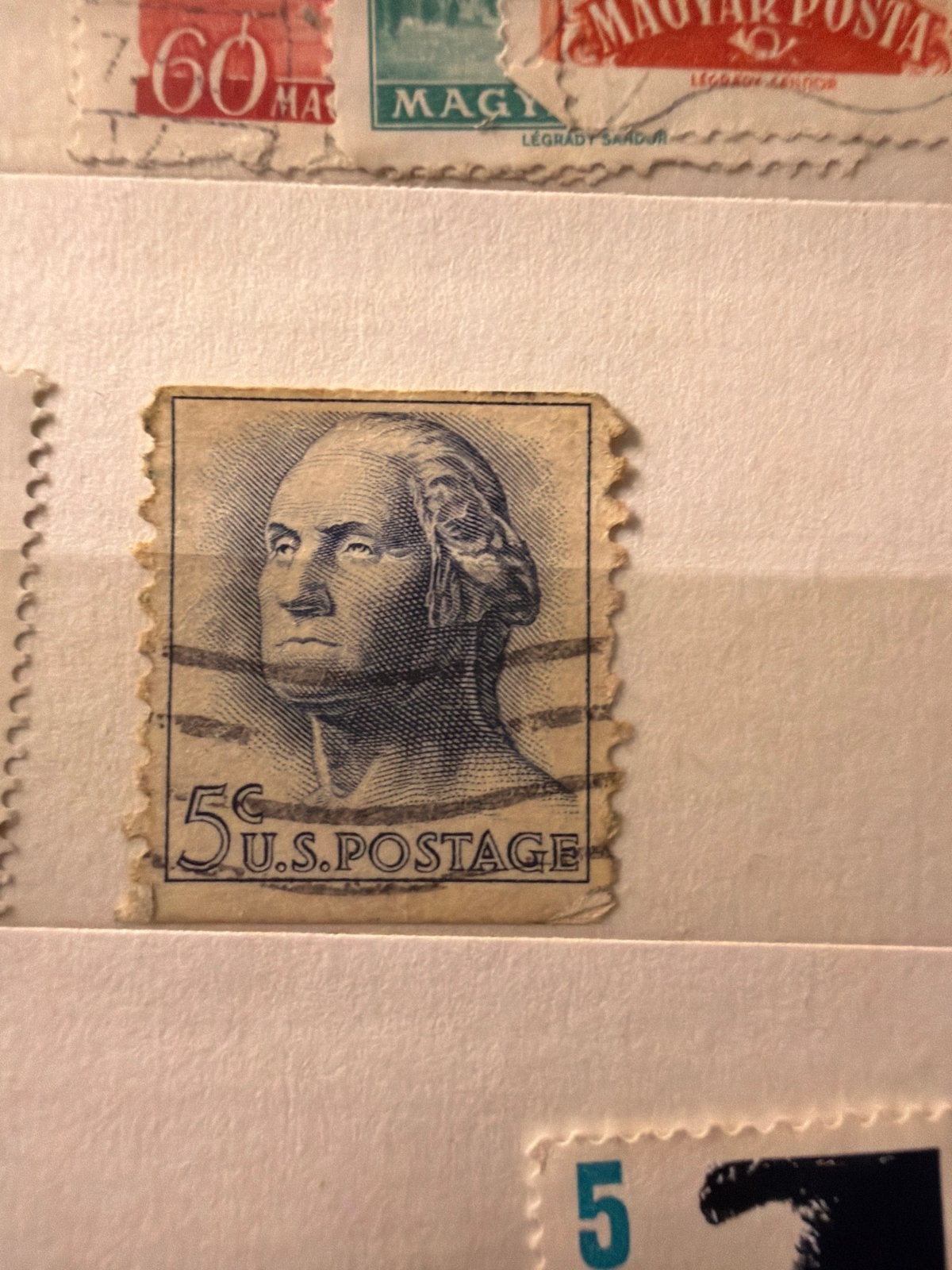 Vintage Amerikaanse postzegel George Washington 5 cent, Postzegels en Munten, Bankbiljetten | Oceanië, Ophalen, Los biljet