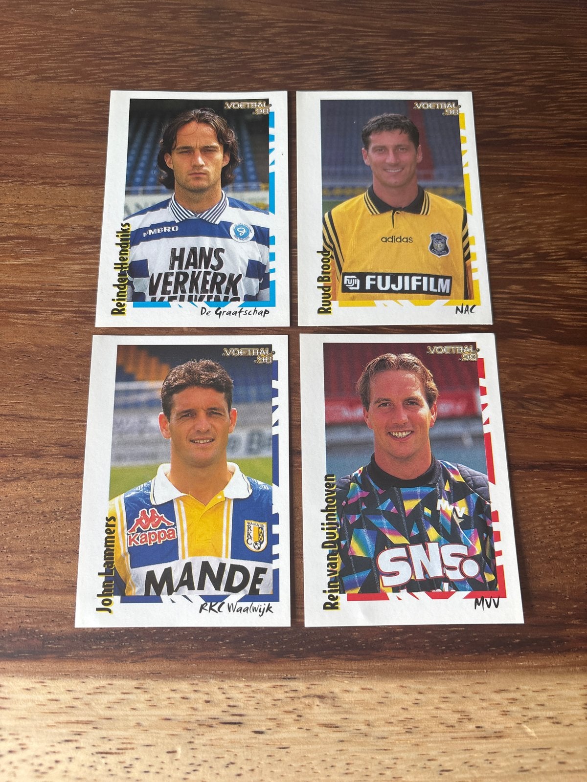 Voetbal '98 Panini Spelerskaarten - 4 stuks, Ophalen of Verzenden, Gebruikt, Overige binnenlandse clubs, Spelerskaart