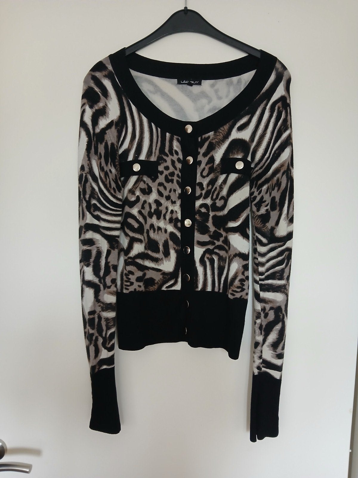 Leo Guy Damesvest met dierenprint - Maat M/L, Maat 38/40 (M), Meerkleurig, Leo Guy, Ophalen of Verzenden