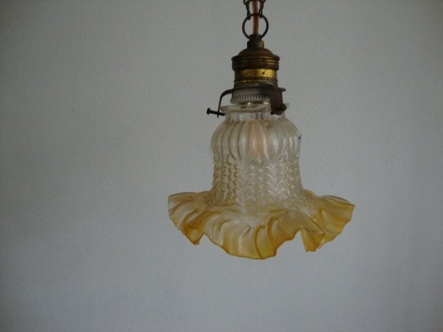 Oud glazen hanglampje (rokje) nr. 8, Ophalen of Verzenden
