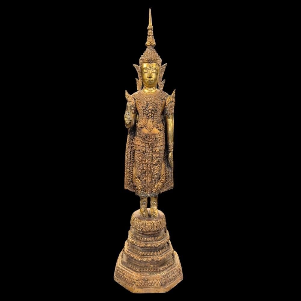 Rattanakosin brons boeddha beeld 80 cm., Antiek en Kunst, Antiek | Koper en Brons, Ophalen of Verzenden