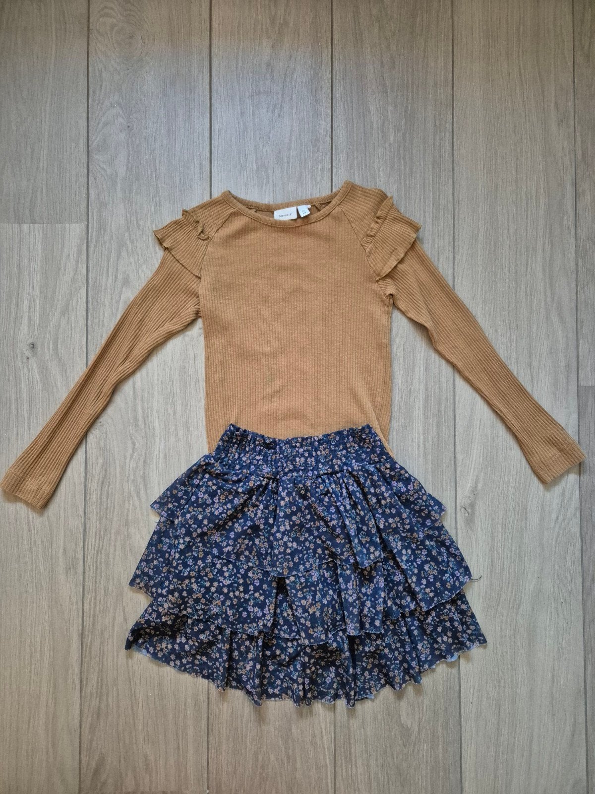 Name it longsleeve en rokje rok bloemetjes mt 110, Kinderen en Baby's, Kinderkleding | Maat 110, Ophalen of Verzenden, Meisje