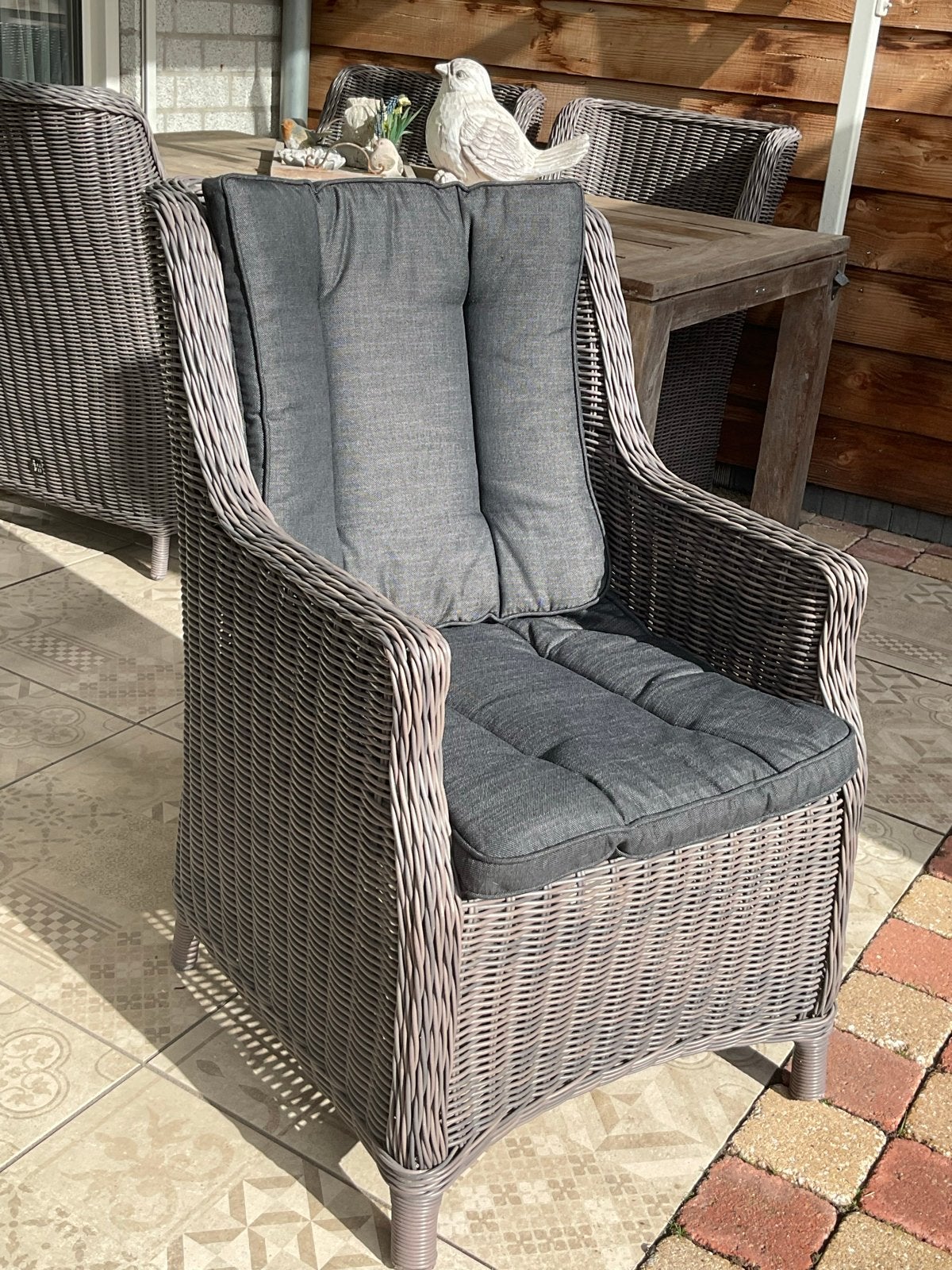 Comfortabele Wicker Tuinstoel met Kussens, Ophalen, Zo goed als nieuw, Wicker