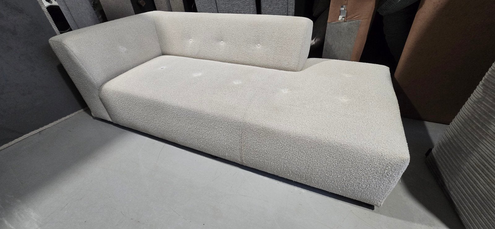 Montel Flex Chaiselongue Boucle/Teddy Stof - Gereinigd, Huis en Inrichting, Banken | Sofa's en Chaises Longues, Gebruikt, Eenpersoons