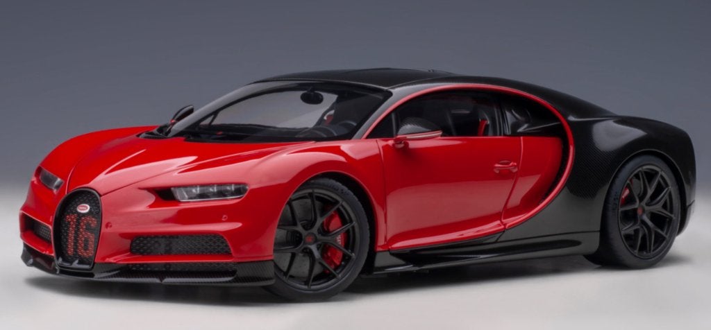 1:18 Bugatti Chiron Sport - 2019 - Rood / Carbon zwart SALE!, Hobby en Vrije tijd, Auto, Autoart, ., AUTOART