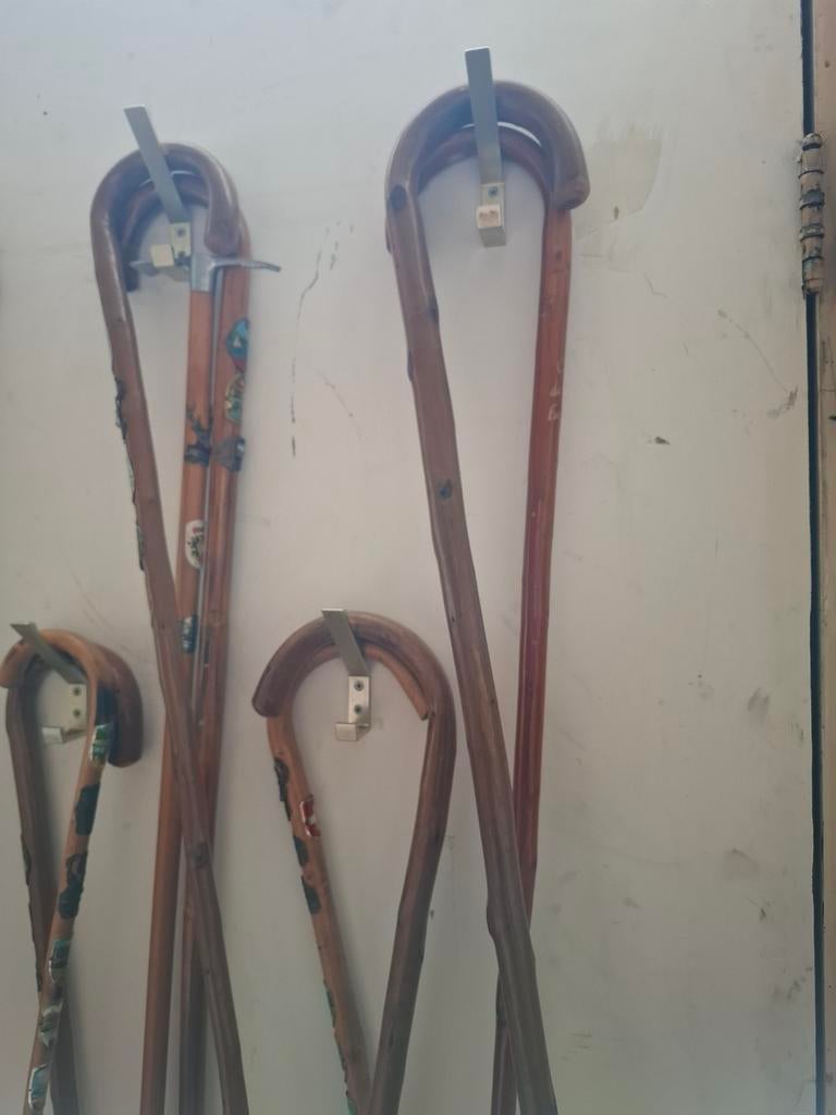 Verzameling van 11 authentieke houten wandelstokken, Diversen, Wandelstokken, Gebruikt, Ophalen
