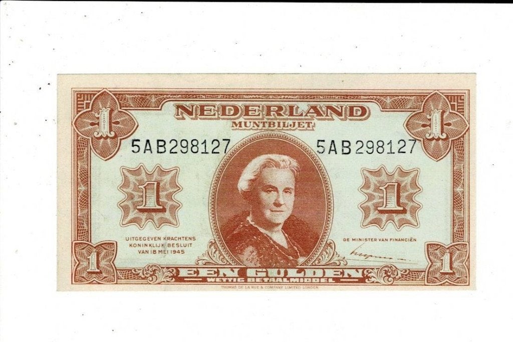 1 gulden 1945 - aXF, Postzegels en Munten, Bankbiljetten | Nederland, Verzenden