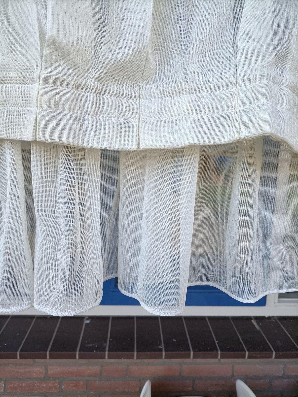 Vitrage. 1 st, 200 cm, Gebruikt, Overige merken, Wit