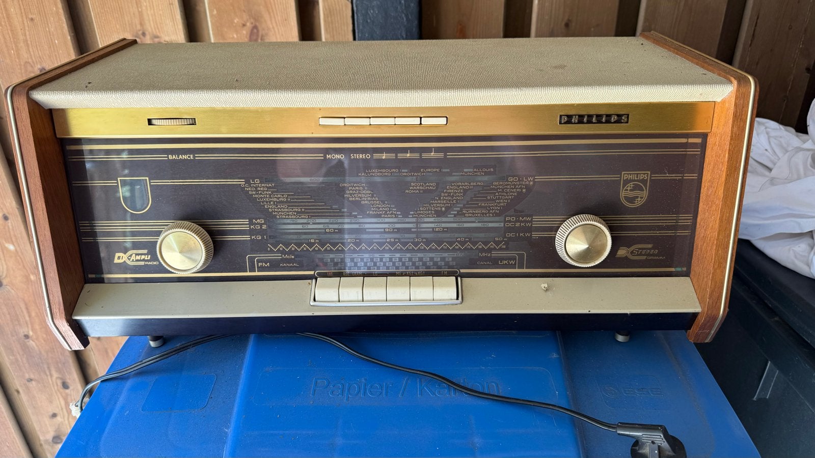 Oude Philips radio - Vintage buizenradio, Audio, Tv en Foto, Radio's, Ophalen, Gebruikt, Radio
