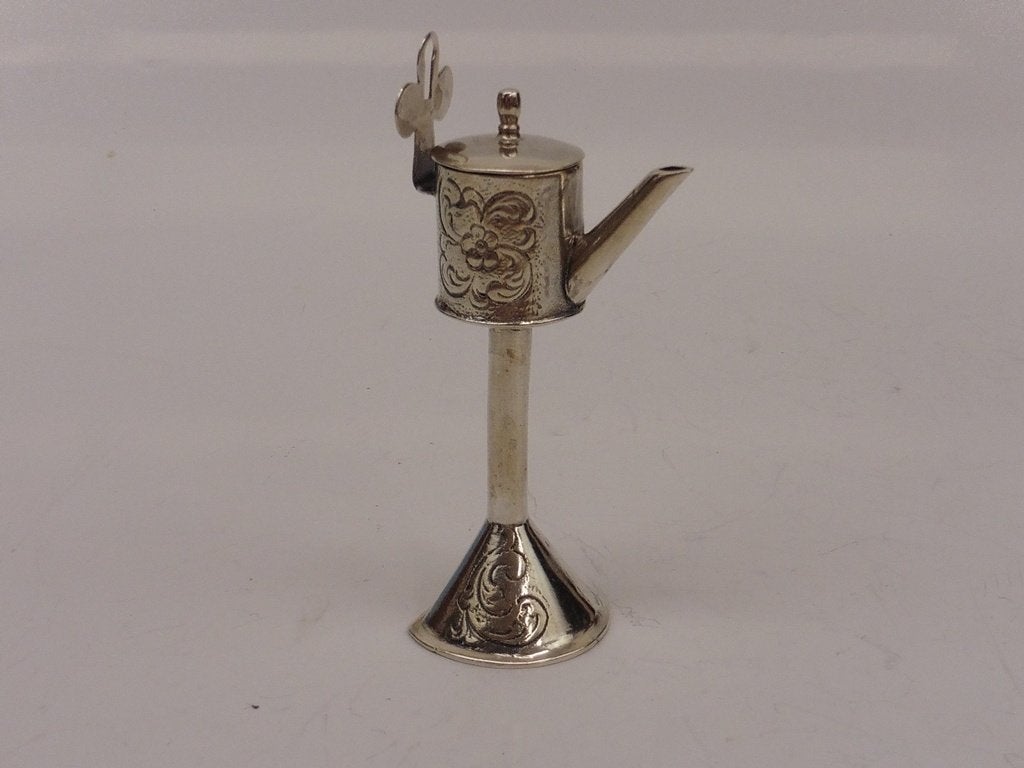 Zilveren miniatuur Olielamp                             Z461, Ophalen of Verzenden, Zilver