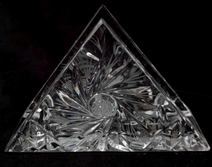 Vintage servettenhouder van helder glas, Ophalen of Verzenden