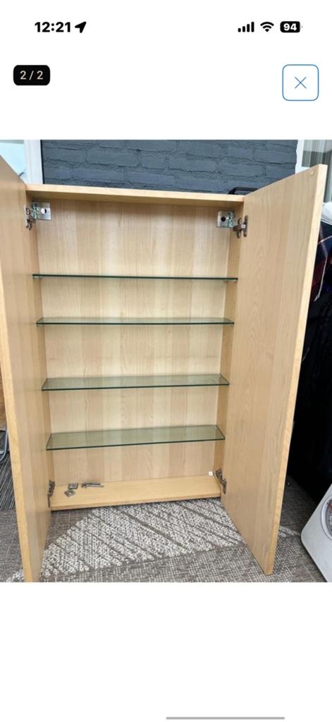 Ikea badkamer kast met glazen planken, Ophalen of Verzenden, Zo goed als nieuw