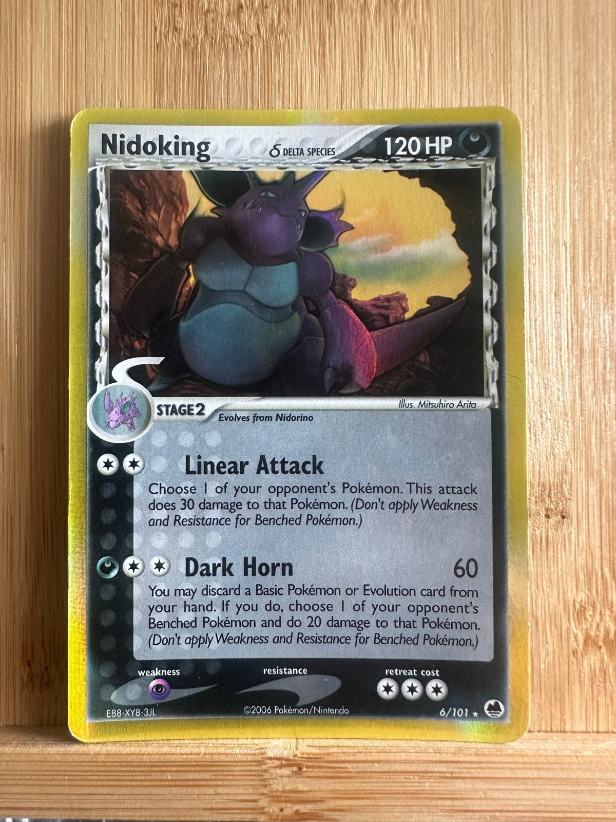 Nidoking δ DELTA SPECIES 6/101 Holo Rare Pokémon Kaart, Verzenden, Gebruikt, Losse kaart, Foil