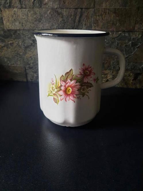 brocante emaille melkkan - schenkkan, Antiek en Kunst, Curiosa en Brocante, Ophalen of Verzenden