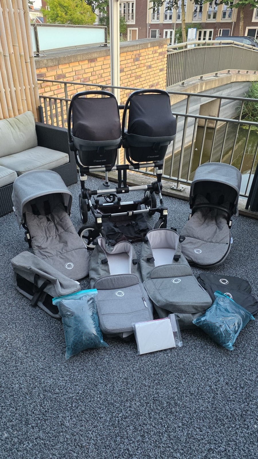 Bugaboo Donkey 2 Duo kinderwagen met veel accessoires, Ophalen, Zo goed als nieuw, Combiwagen, Duowagen