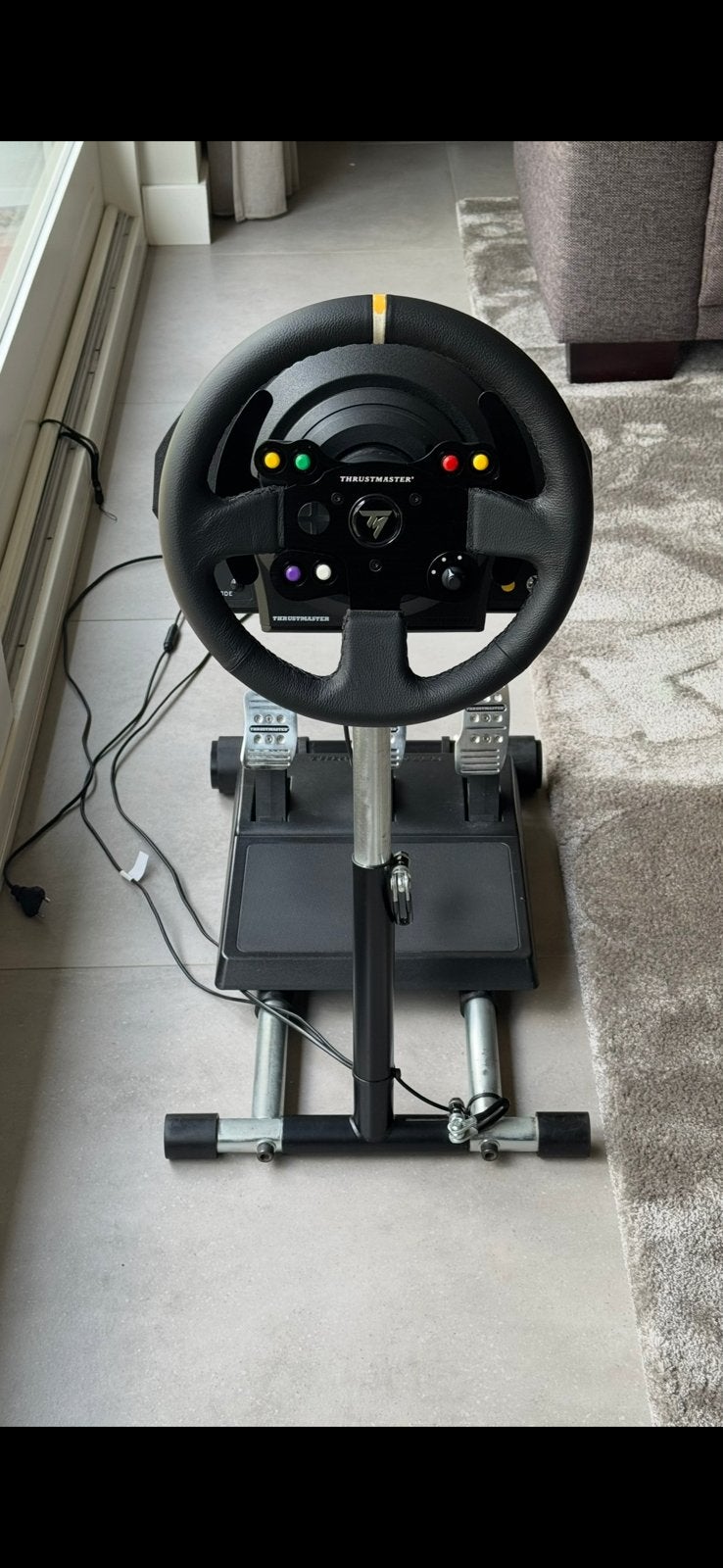 Thrustmaster tx leather edition on wheelstand pro, Ophalen, Zo goed als nieuw, Stuurtje of Sportattribuut, Xbox One
