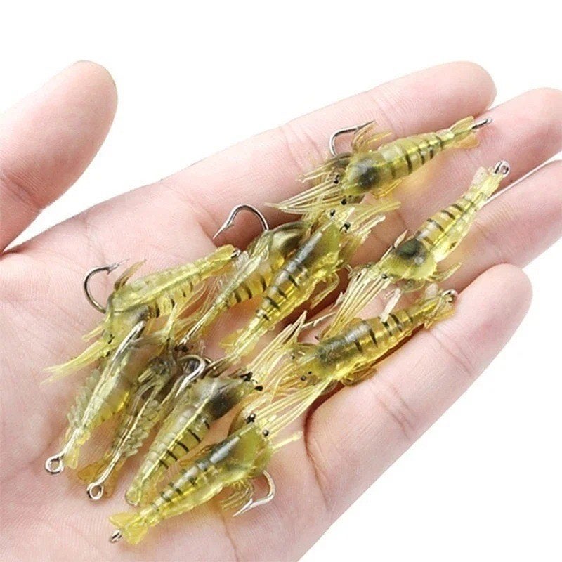 Set 50 stuks aas kunst garnalen met haakjes (5cm), Watersport en Boten, Ophalen of Verzenden, Nieuw, Kunstaas