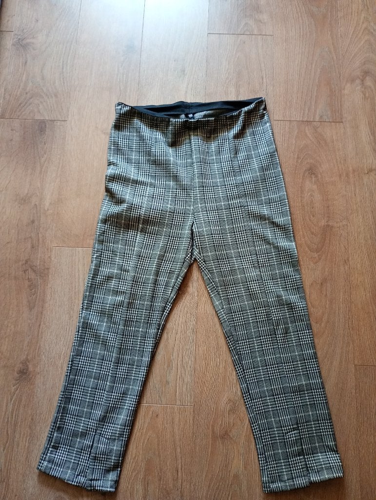 Geruite broek dames maat XL (42-44), Zwart, Maat 42/44 (L), Zo goed als nieuw, Lang