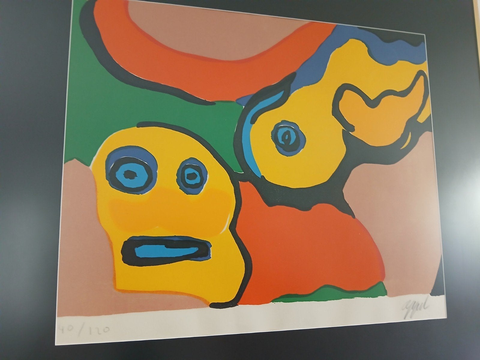 Litho "Yellow boy and Son"Karel Appel gesigneerd met potlood, Ophalen