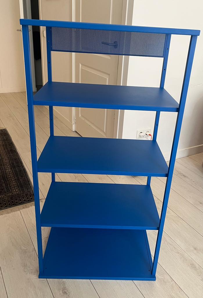 IKEA kast metaal blauw, Ophalen, Zo goed als nieuw