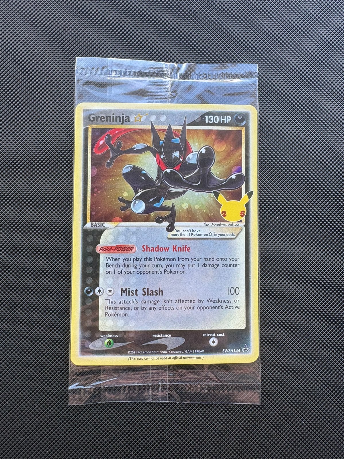 Greninja Gold Star SWSH144 Black Star Promo Celebrations ETB, Ophalen of Verzenden, Nieuw, Losse kaart