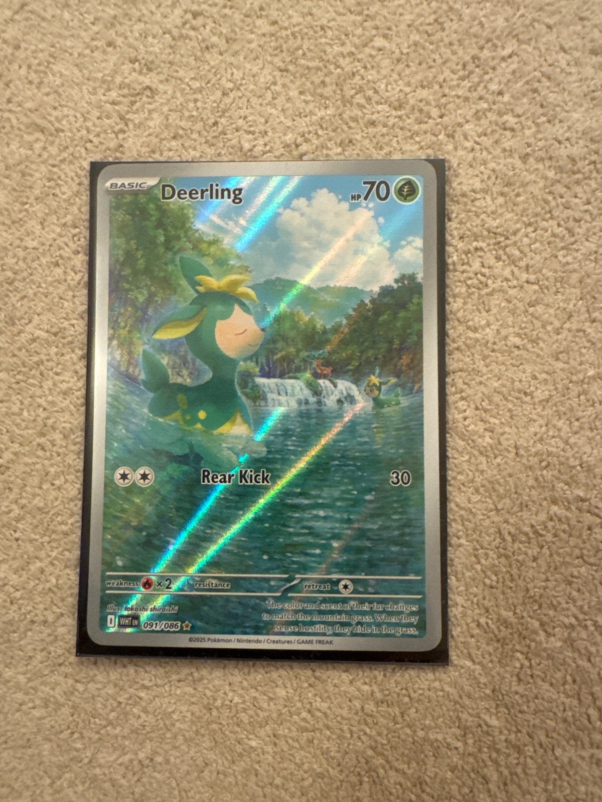 Deerling Pokémon Kaart 091/086 - Zeldzaam en Foil, Ophalen of Verzenden, Zo goed als nieuw, Losse kaart, Foil
