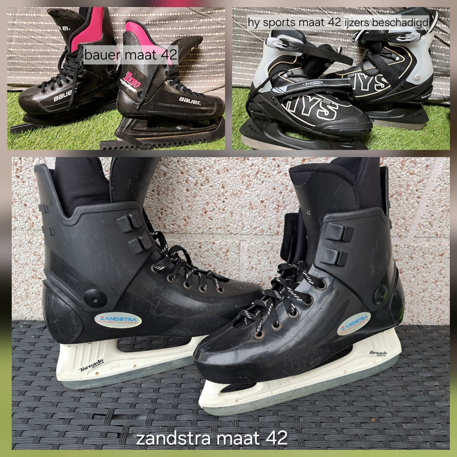 Schaatsen maat 42 (Bauer, HY Sports, Zandstra), Gebruikt, Bauer, Ophalen of Verzenden, IJshockeyschaatsen