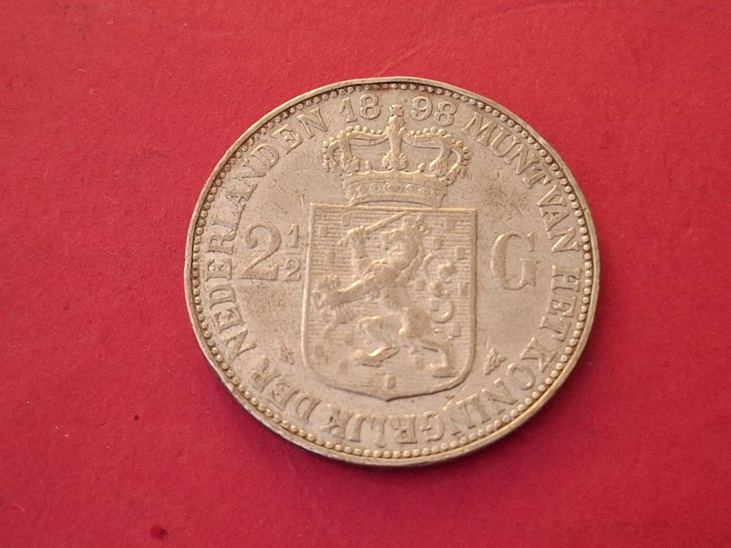 Rijksdaalder 1898, Zilver, Ophalen of Verzenden, Koningin Wilhelmina, Losse munt