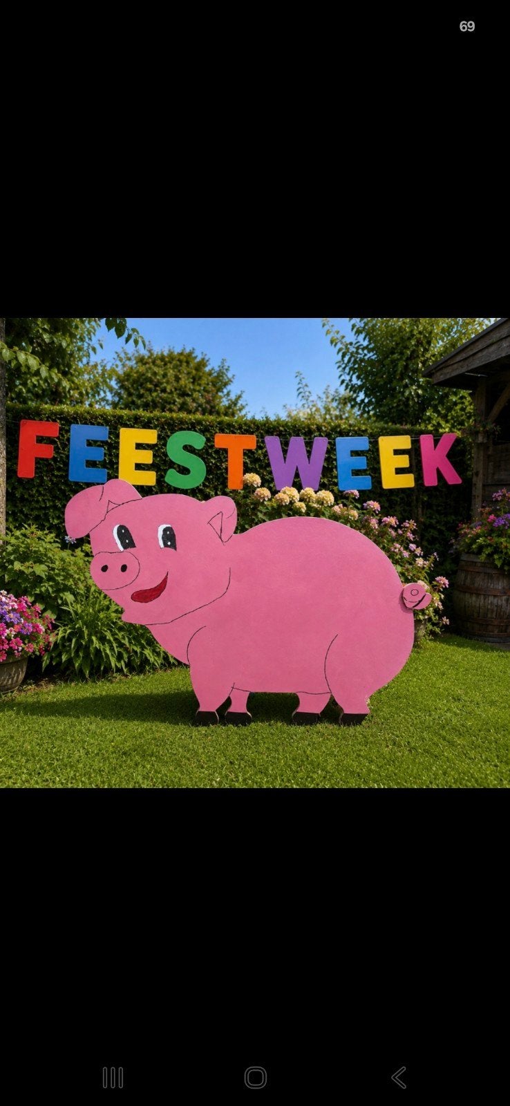 Te huur vrolijke straatversiering met thema boerderij deel 1, Ophalen, Geboorte of Huwelijk
