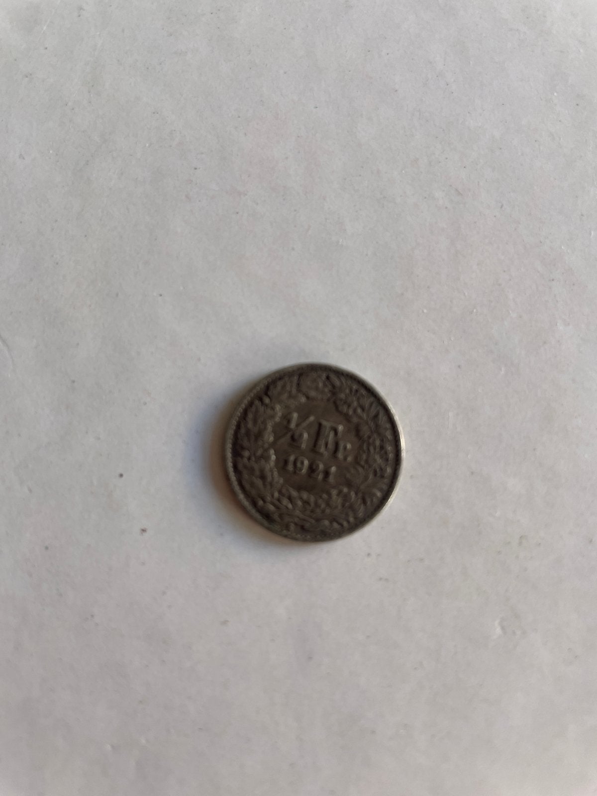 Zeldzame Zwitserse munt 1/2 Frank 1921, Ophalen of Verzenden, Gestempeld