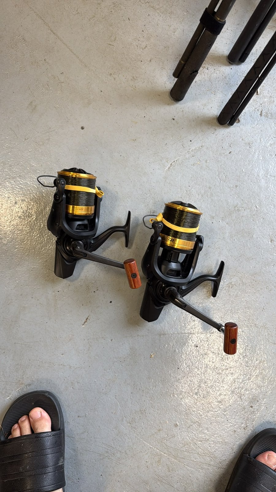 2 daiwa molens emblem 45 scw, Ophalen, Zo goed als nieuw, Molen