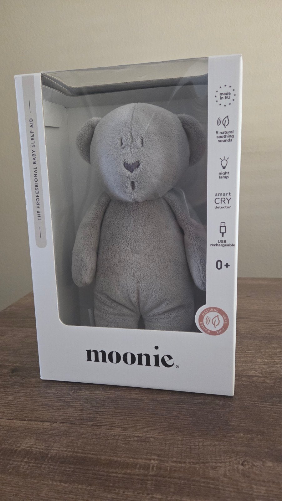 Moonie knuffelbeer grijs - zo goed als nieuw + verpakking, Ophalen of Verzenden, Zo goed als nieuw, Overige typen, Met licht