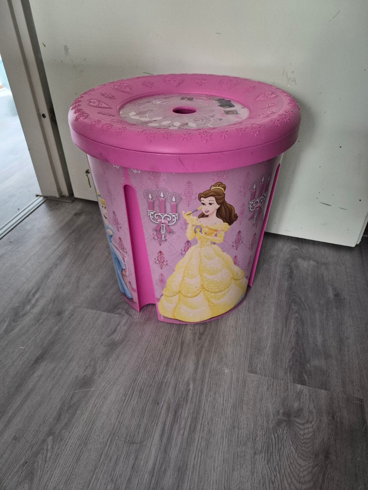 Belle en Assepoester speelgoed opbergton, Ophalen, Gebruikt, Meisje