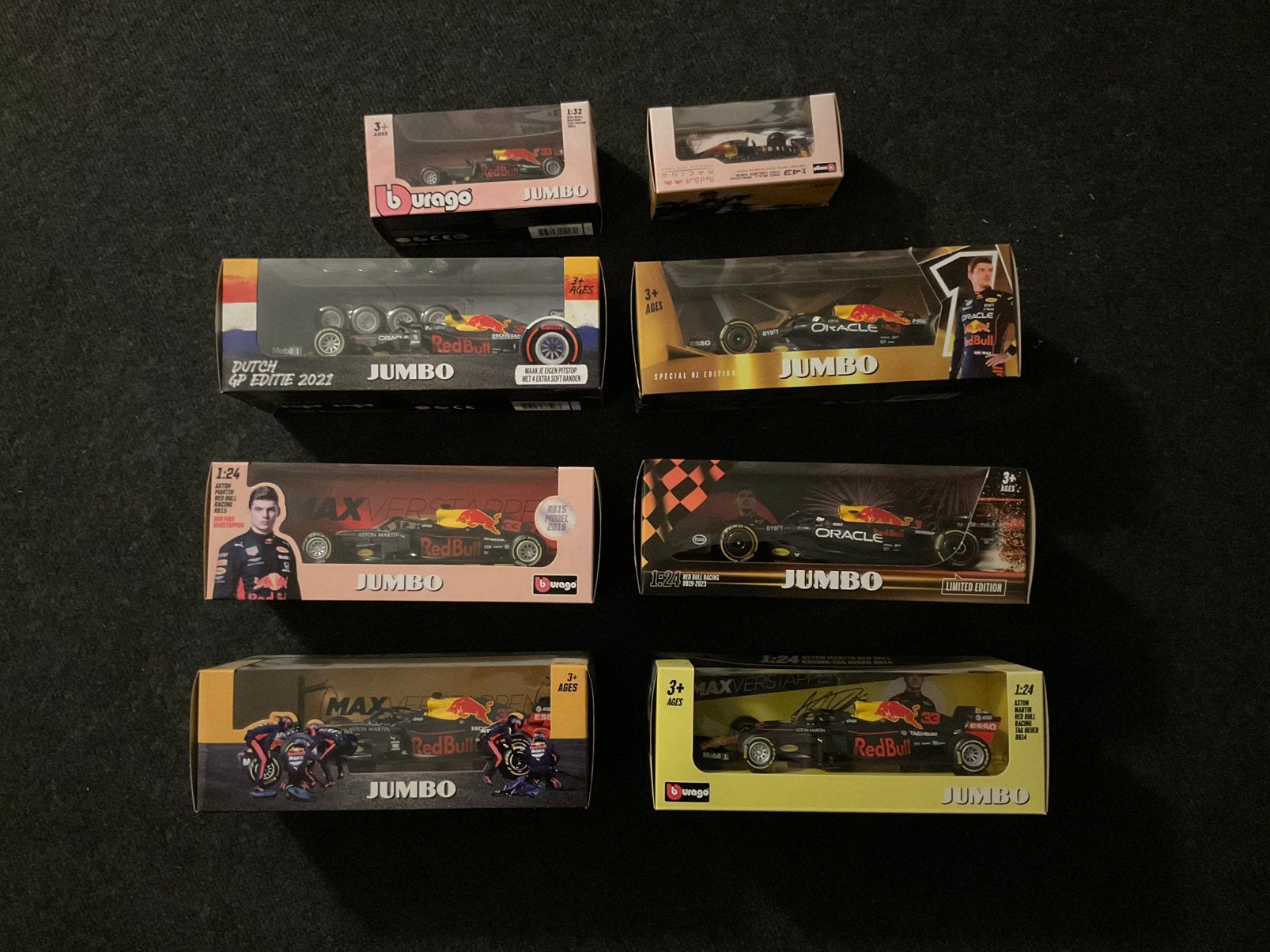 Te koop: complete set jumbo Max Verstappen auto,s, Ophalen, Nieuw