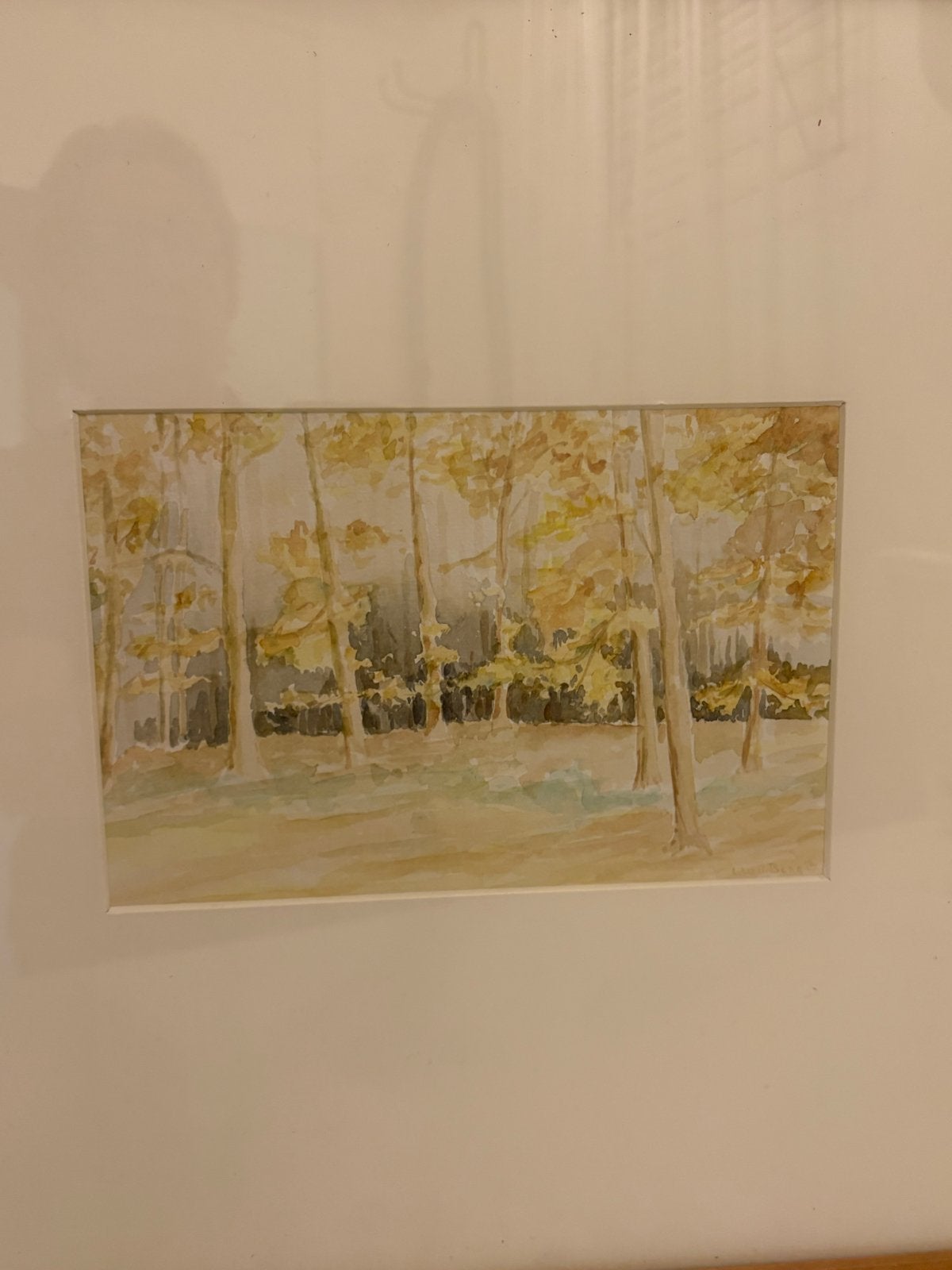 Aquarel WC van de Berg - Bos in de herfst, Antiek en Kunst, Realistisch, Ophalen of Verzenden, Landschap, Aquarel