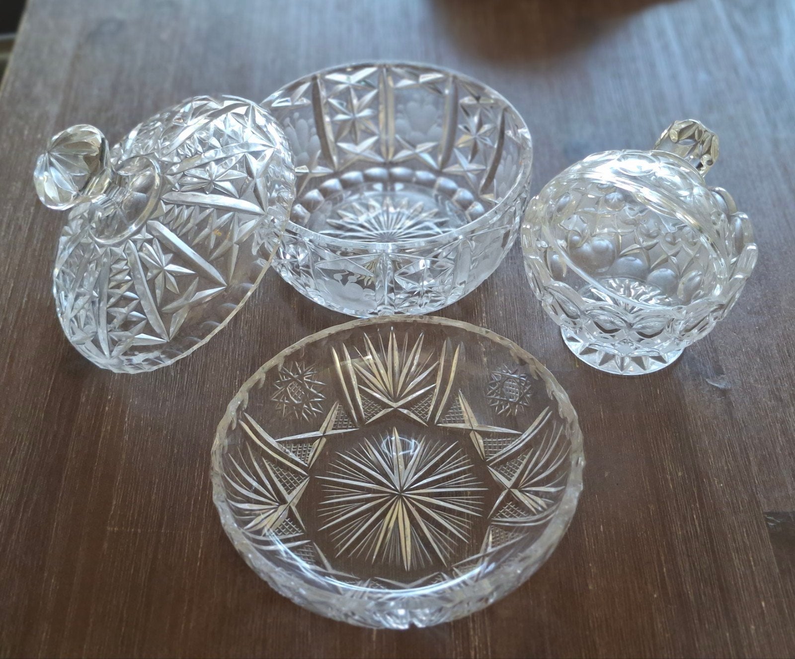 Vintage Kristallen Bonbonnière met Schaal, Antiek en Kunst, Antiek | Glas en Kristal, Ophalen