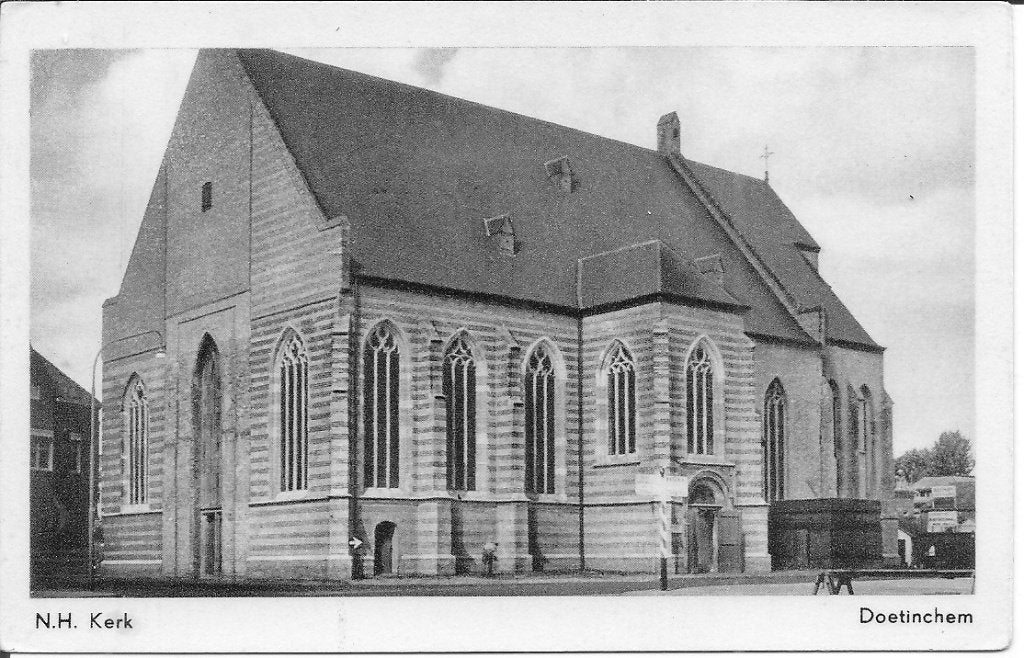 Oude ansichtkaart N.H. Kerk Doetinchem, Ophalen of Verzenden, 1940 tot 1960, Ongelopen, Gelderland